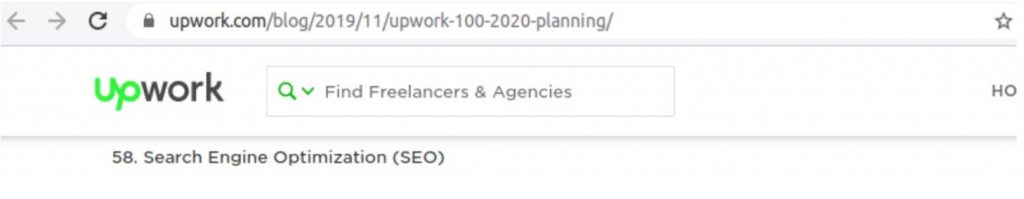 SEO Ranking in list of growing freelance skills